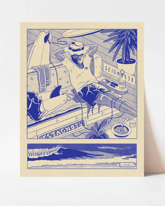 Surfcafe Hahnemühle German Etching Print  11"x14" / 27,9x35,6 cm